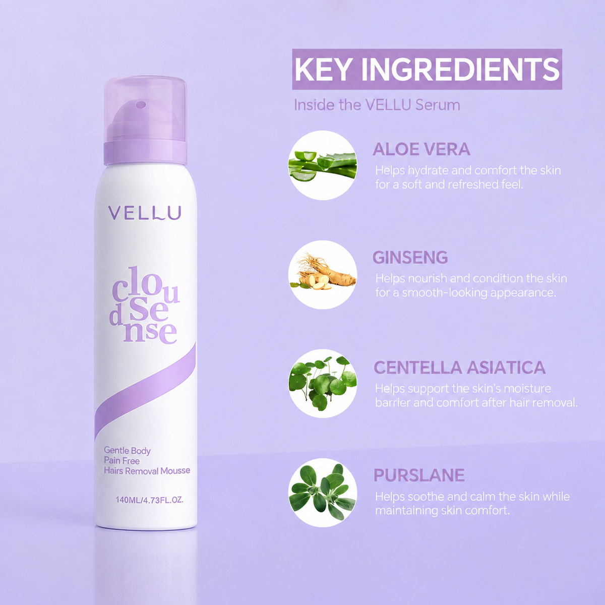 VELLU™ Pain-Free Hair Removal Cream/Spray for Sensitive Skin
